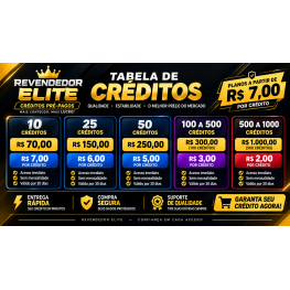TABELA DE PREÇOS REVENDEDOR ELITE — CRÉDITOS PRÉ-PAGOS 2026